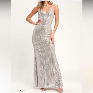 Lulus Champagne Colored Sequin Dress ~ Size XS